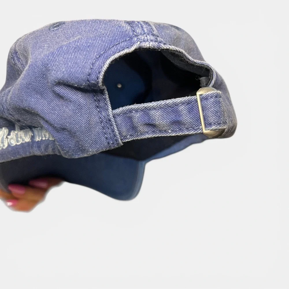 Varsity Embroidered Dad Hat Blue Washed Adjustable Strapback Vintage Style‎ Cap